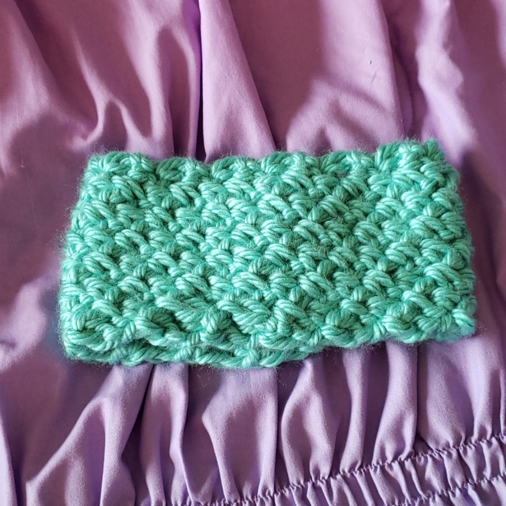 HANDMADE ear warmer / ponytail hat